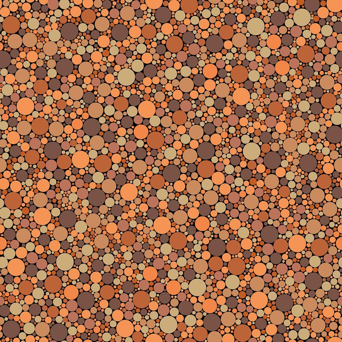 A group of orange and brown circles pattern detail