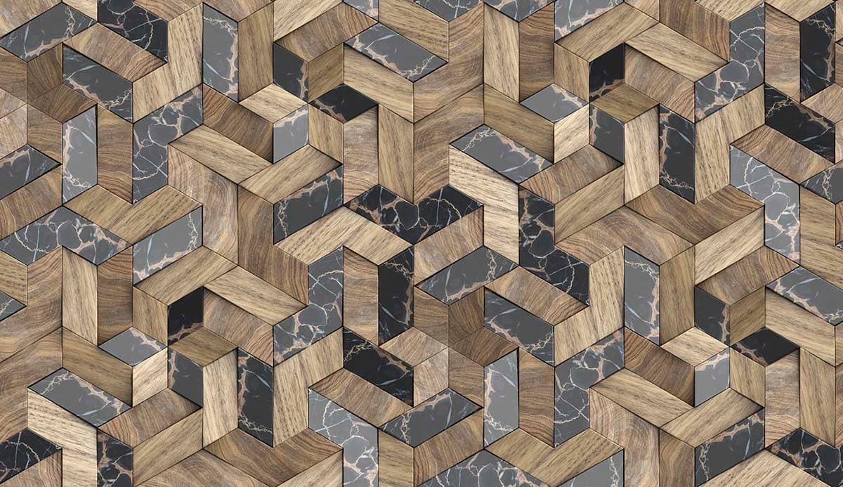 Premium Wood and Marble Abstract Pattern Wallpaper pattern detail