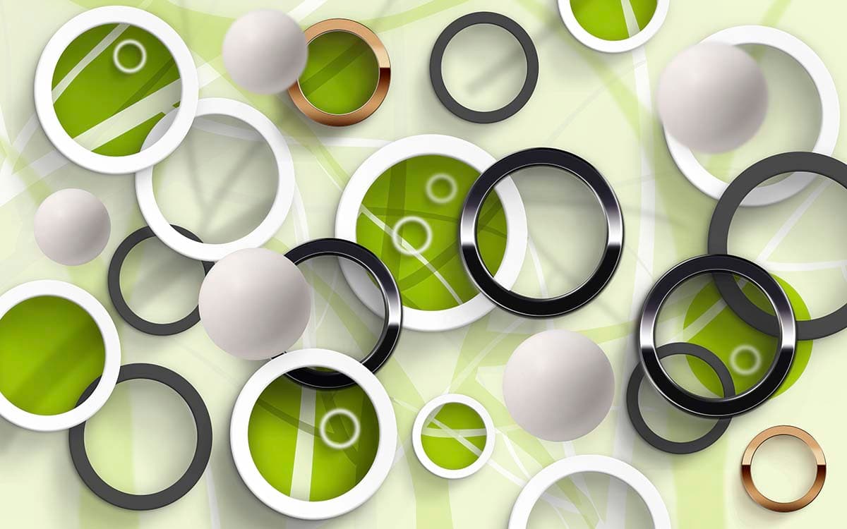 A group of circles and spheres pattern detail
