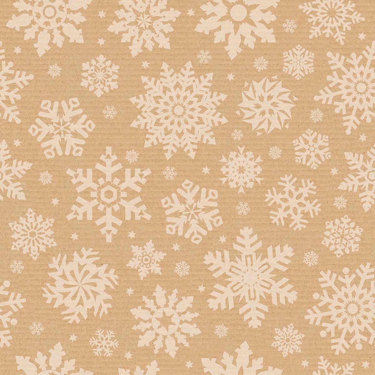 A brown cardboard with white snowflakes pattern detail