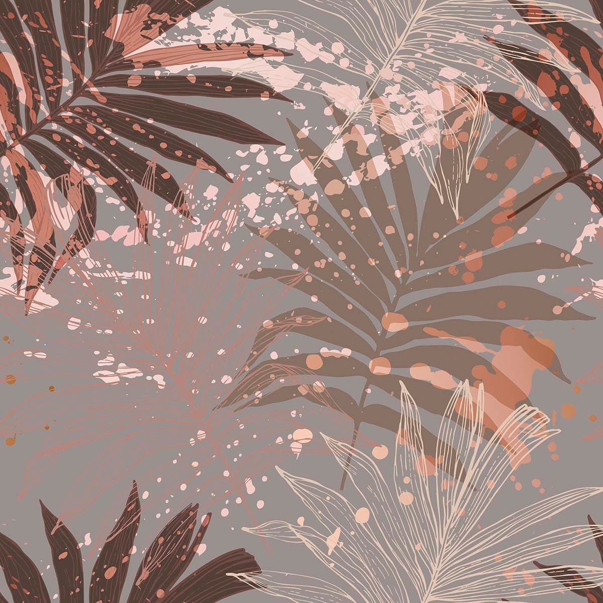 A pattern of leaves and splatters pattern detail