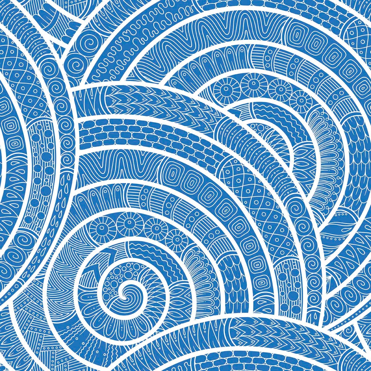 Blue Fibonacci Pattern Wallpaper for Walls pattern detail