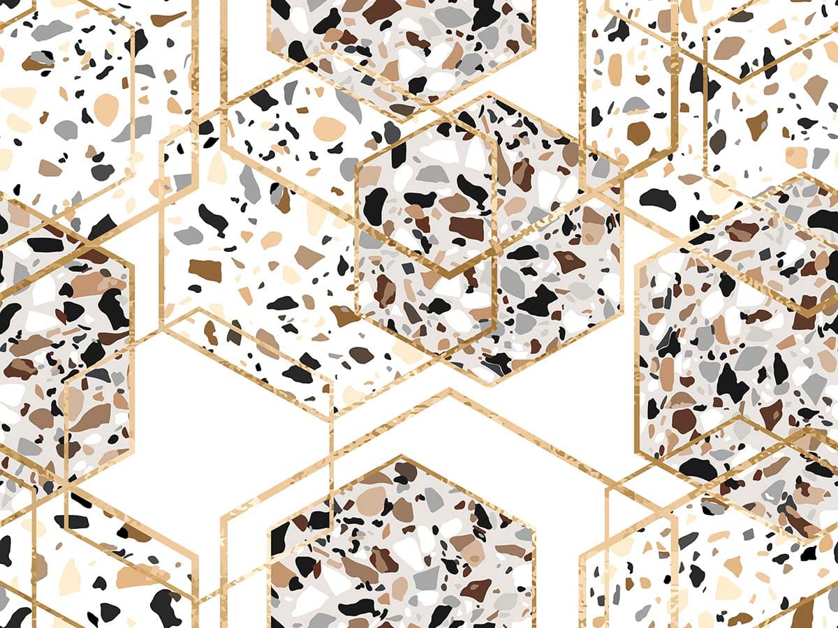 Abstract Hexagon Design Contemporary Wallpaper pattern detail