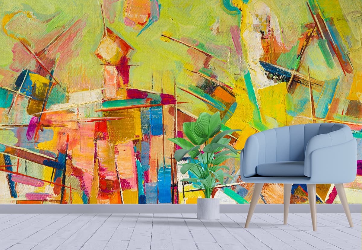 Luxury Night City Lights Wall Mural Wallpaper shown in a room
