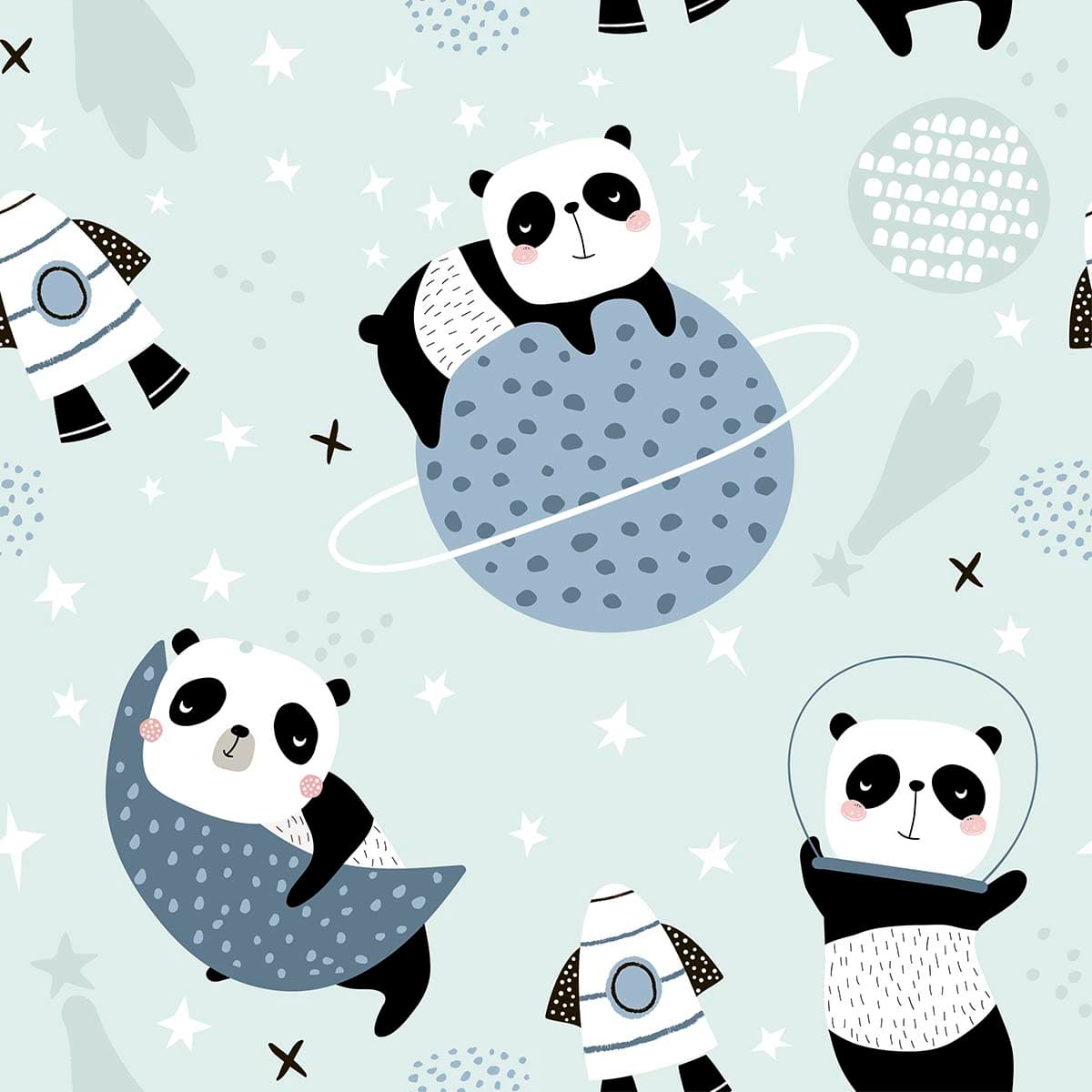 Kids Room Panda Wallpaper pattern detail