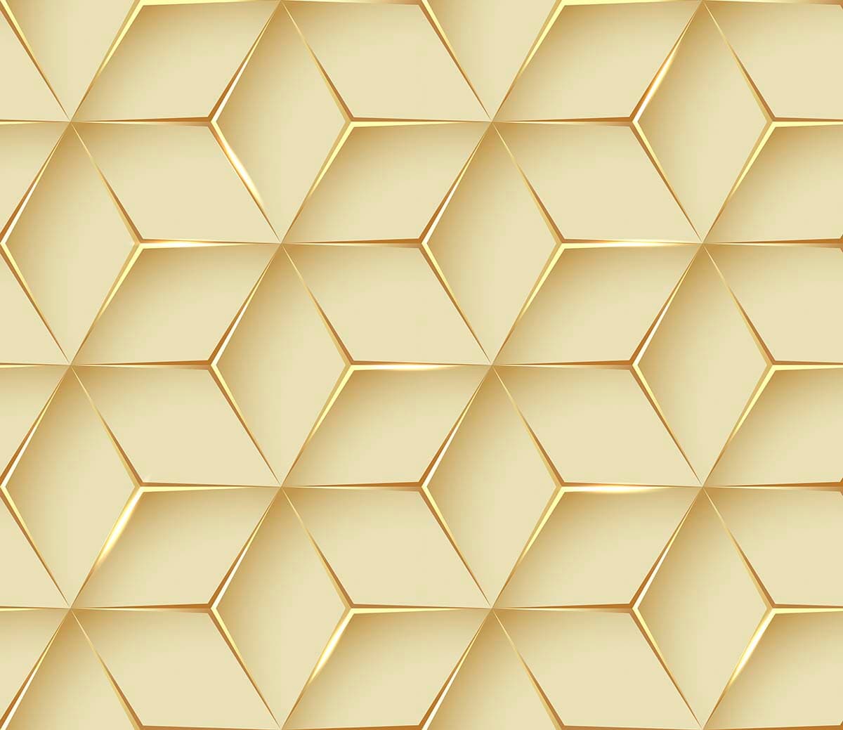 Luxurious White and Gold Geometric Wallpaper pattern detail