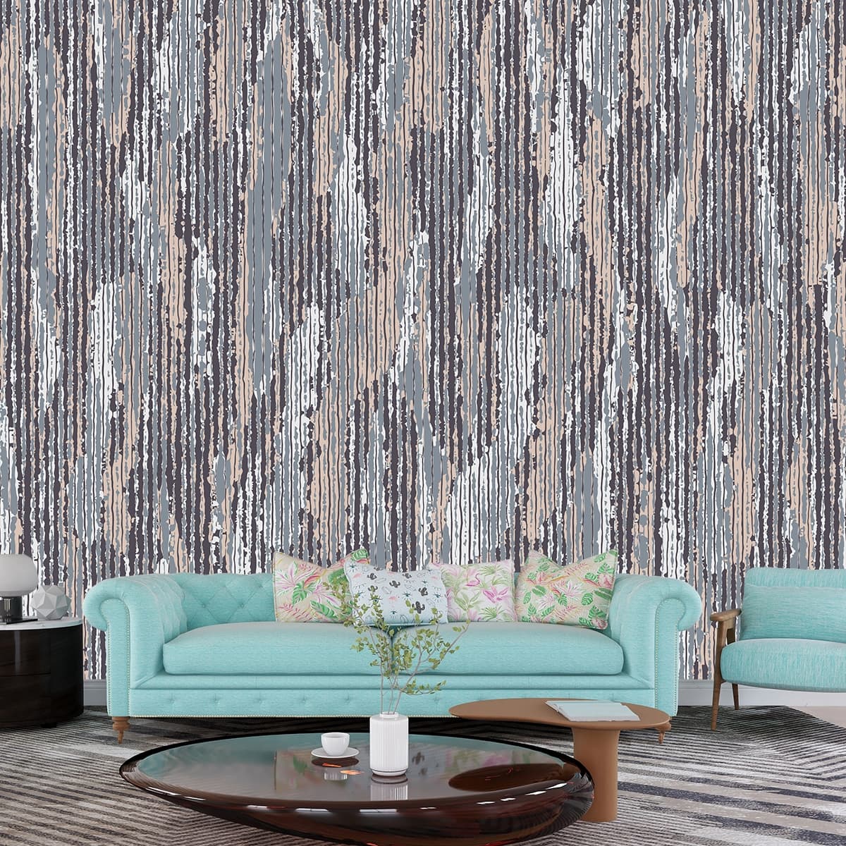 An Wood Texture Wallpaper for Wall shown in a room