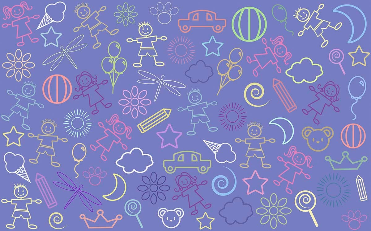 Children Drawings Kids Room Wallpaper pattern detail