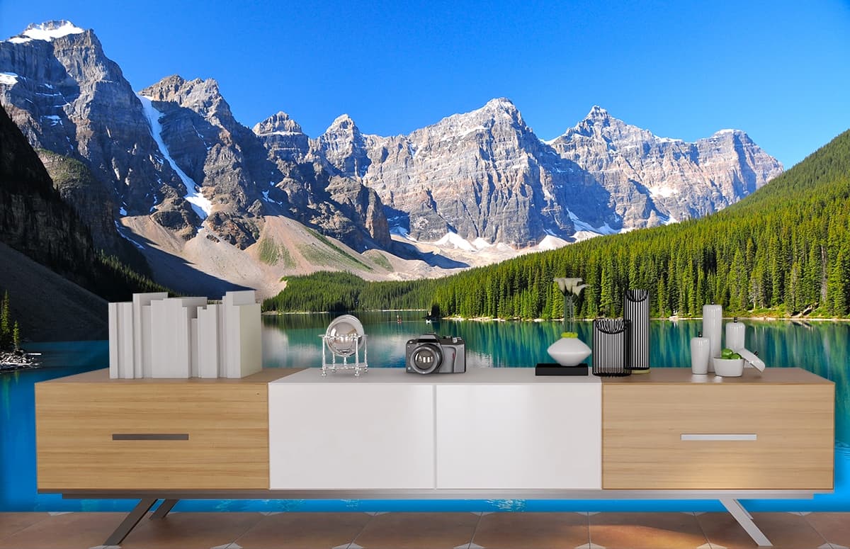 Rocky Mountains, Forest Wallpaper for Walls shown in a room