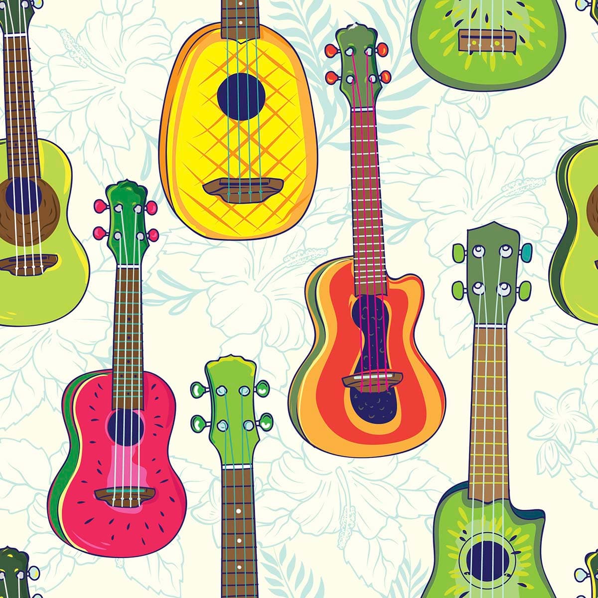 Modern Musical Guitar Art Wallpaper for Rooms wallpaper pattern detail