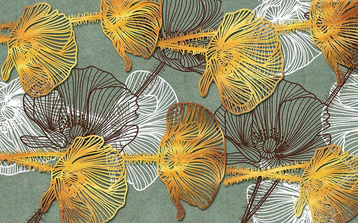 A Seamless Wallpaper for Wall of Flowers pattern detail