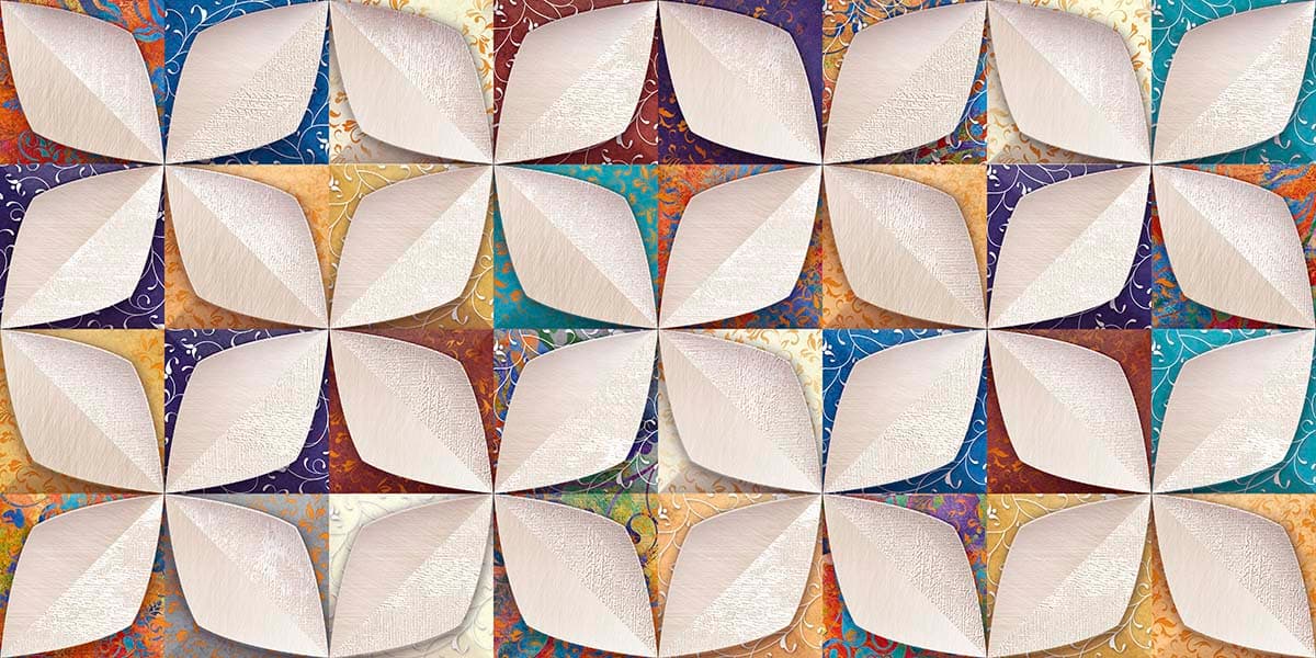 A pattern of white paper flowers pattern detail