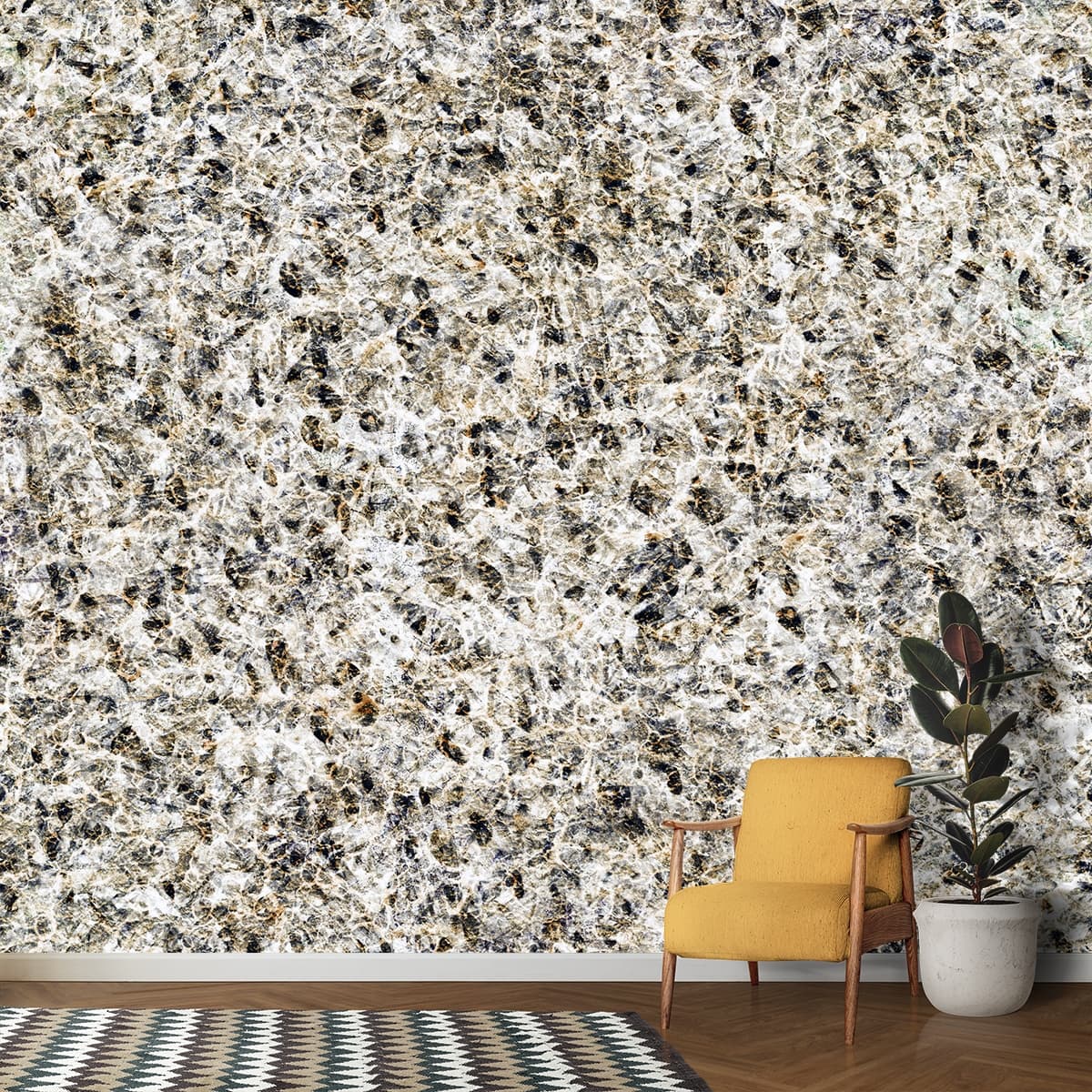 Grunge Texture Wall Wallpaper shown in a room