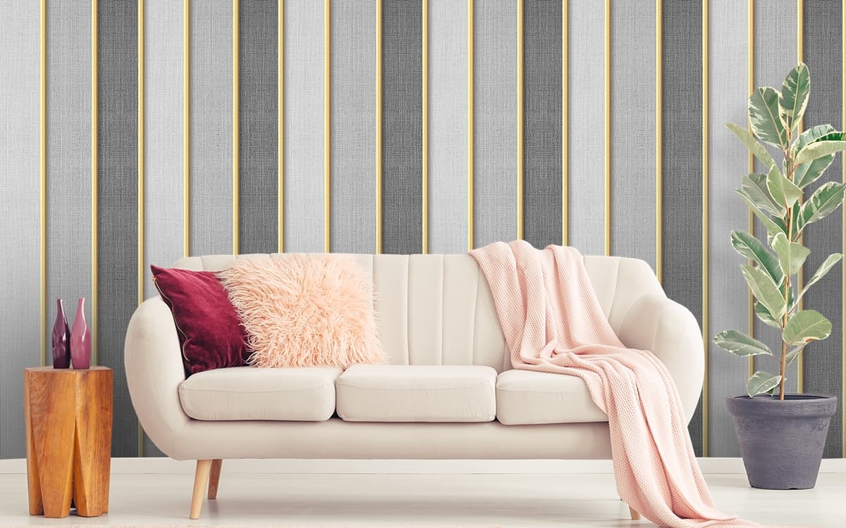 Soft Abstract Surface Texture Modern Wallpaper shown in a room