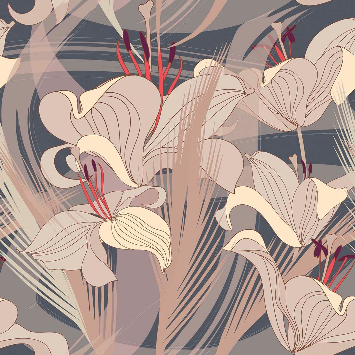 A Floral Pattern with Flowers pattern detail