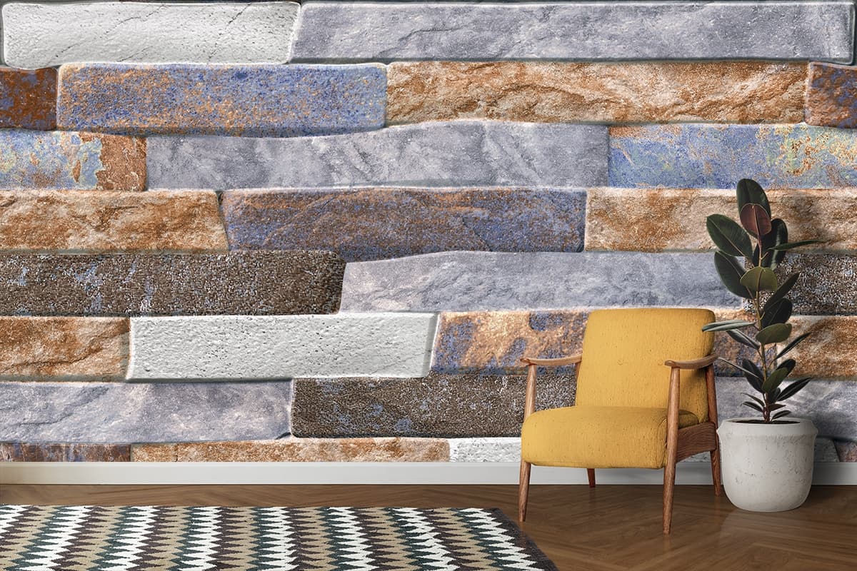 Close-Up Wall Texture Abstract Modern Wall Mural Wallpaper shown in a room