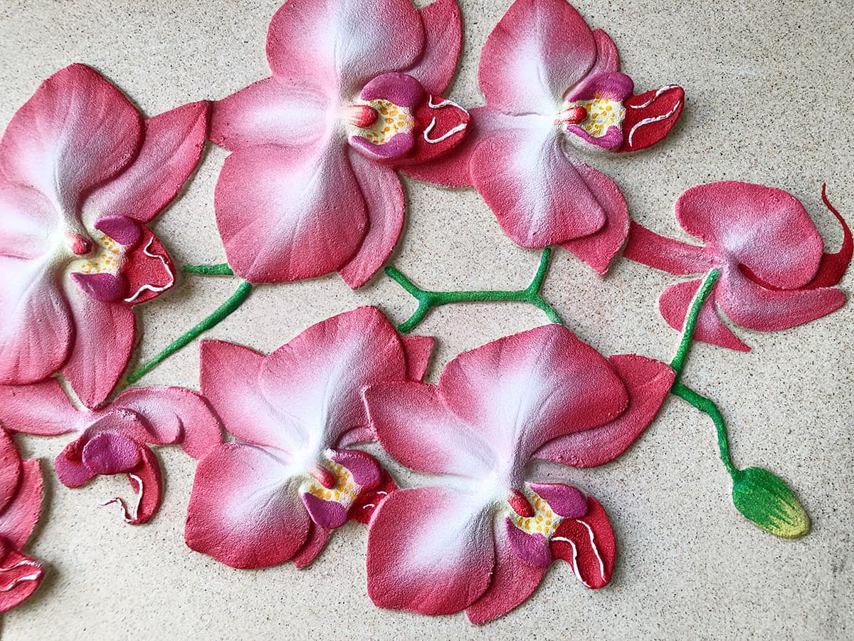A Phalaenopsis Flowers Design Wallpaper pattern detail