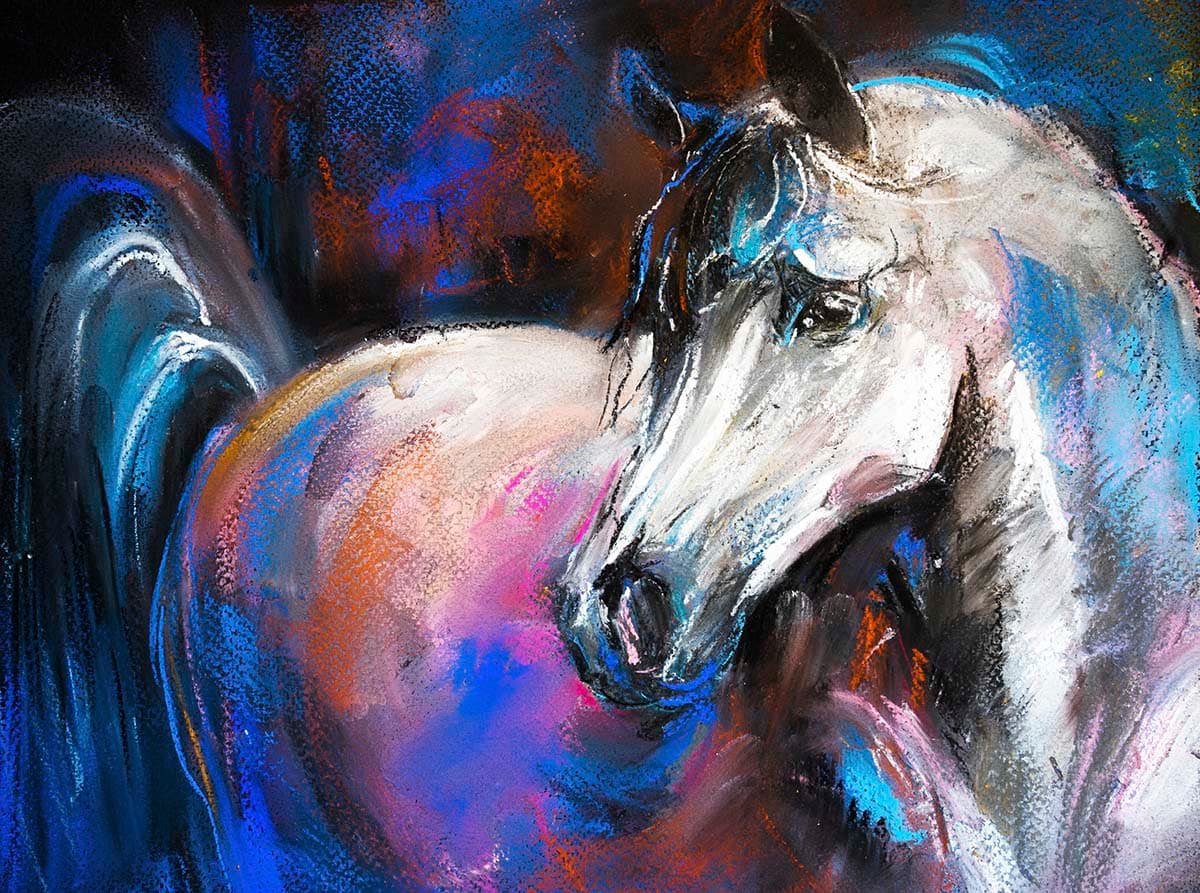 Abstract Horse Painting Wallpaper pattern detail