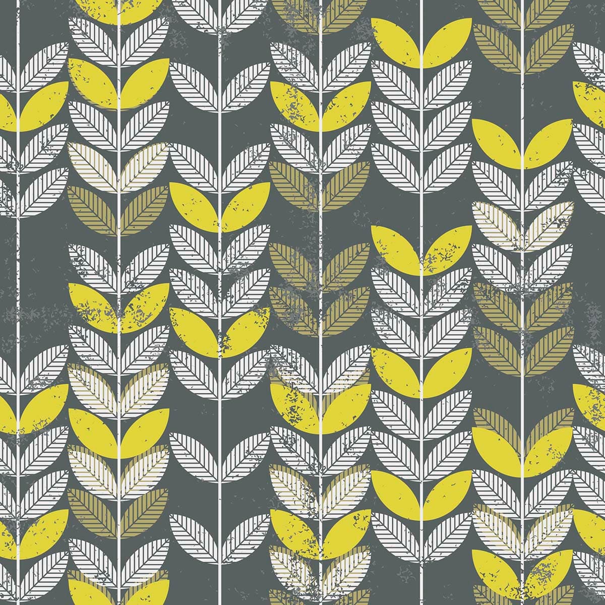A pattern of leaves on a gray background pattern detail