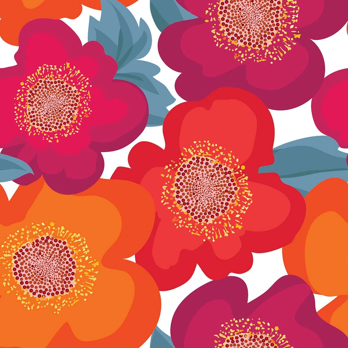 Colorful Floral Wallpaper for Wall pattern detail