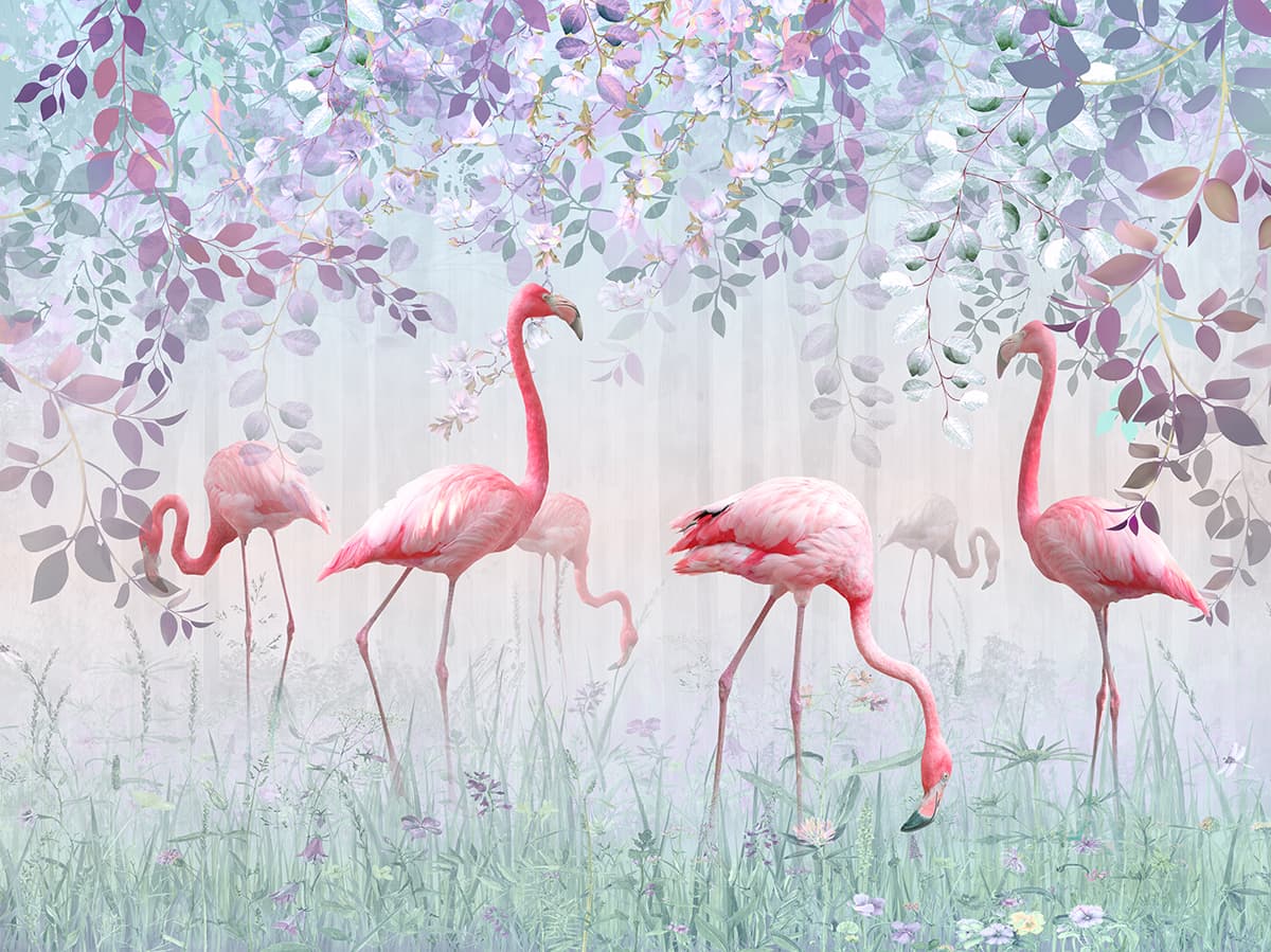 Pink Flamingo Wallpaper for Walls pattern detail