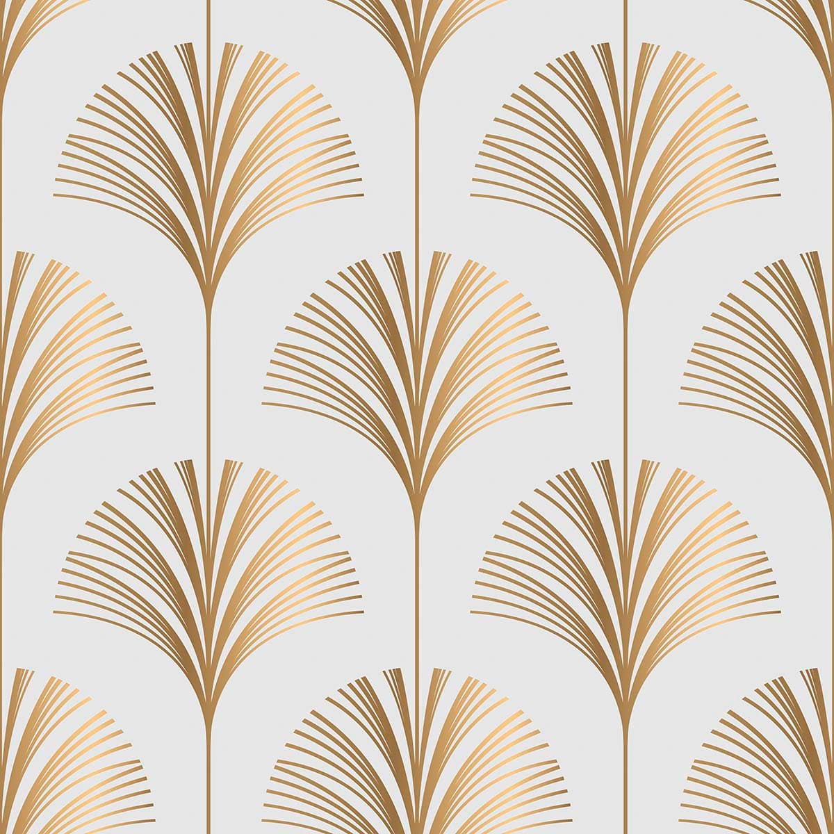 Luxurious Golden Fan-palm Pattern Wallpaper pattern detail