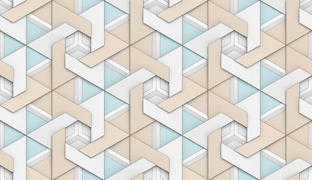 A pattern of white and blue triangles pattern detail