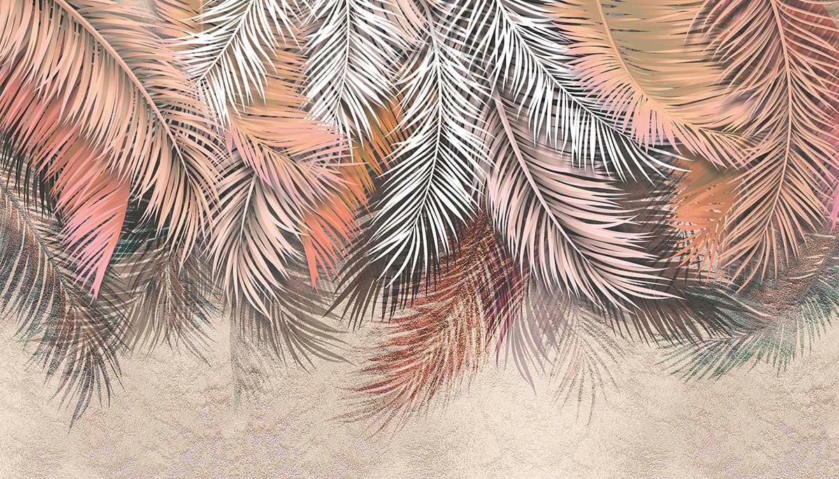 Close-Up Leaves Texture Botanical Wall Mural Wallpaper pattern detail