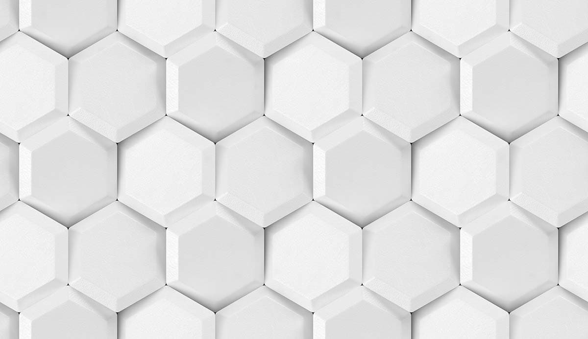 White Hexagon Pattern Modern Wall Mural Wallpaper pattern detail