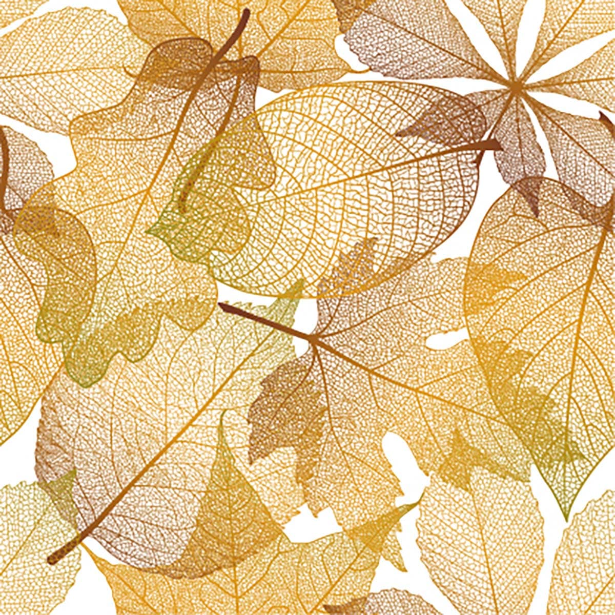 Autumn Brown and Yellow Leaves Pattern Design Wallpaper pattern detail