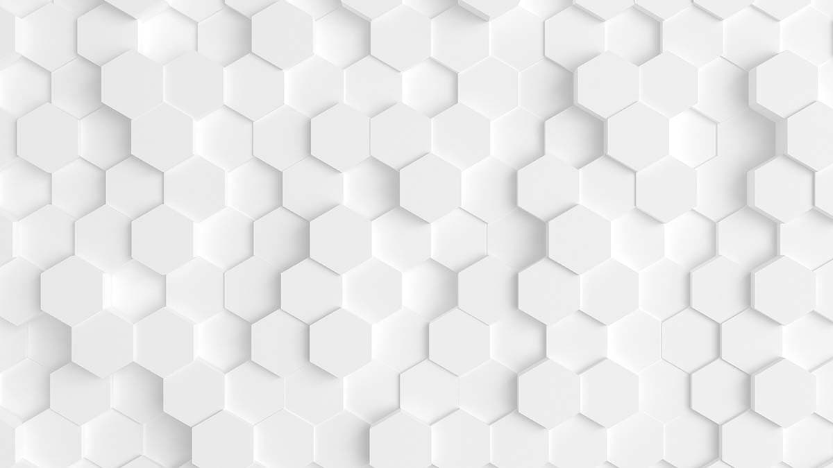 3D White Hexagon Wallpaper pattern detail