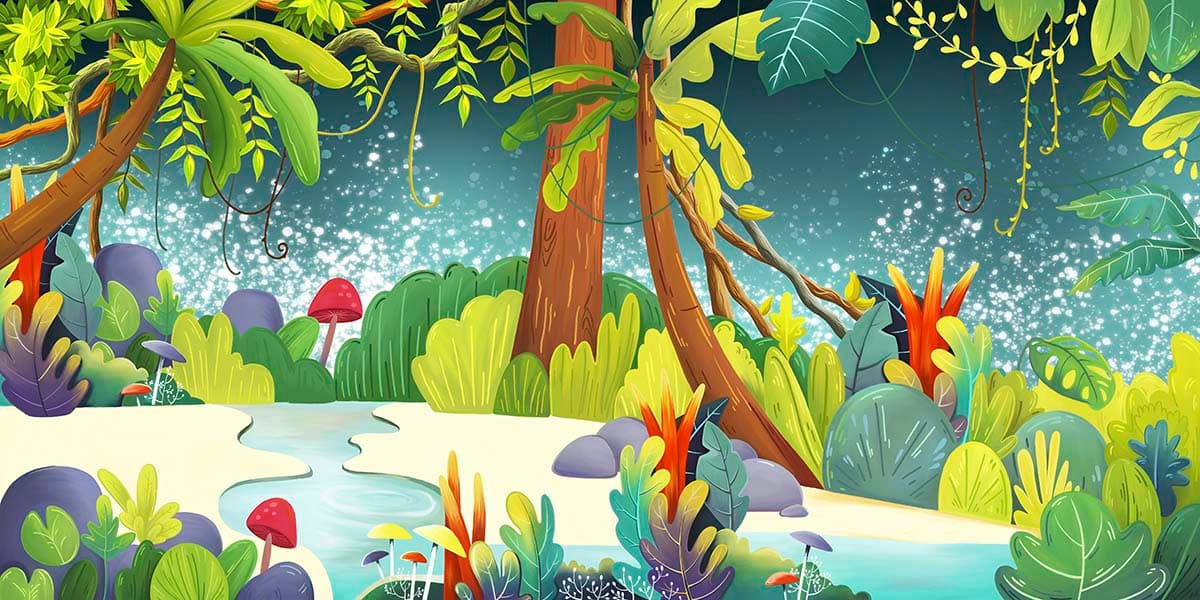 Wild Forest Fantasy Wallpaper pattern detail