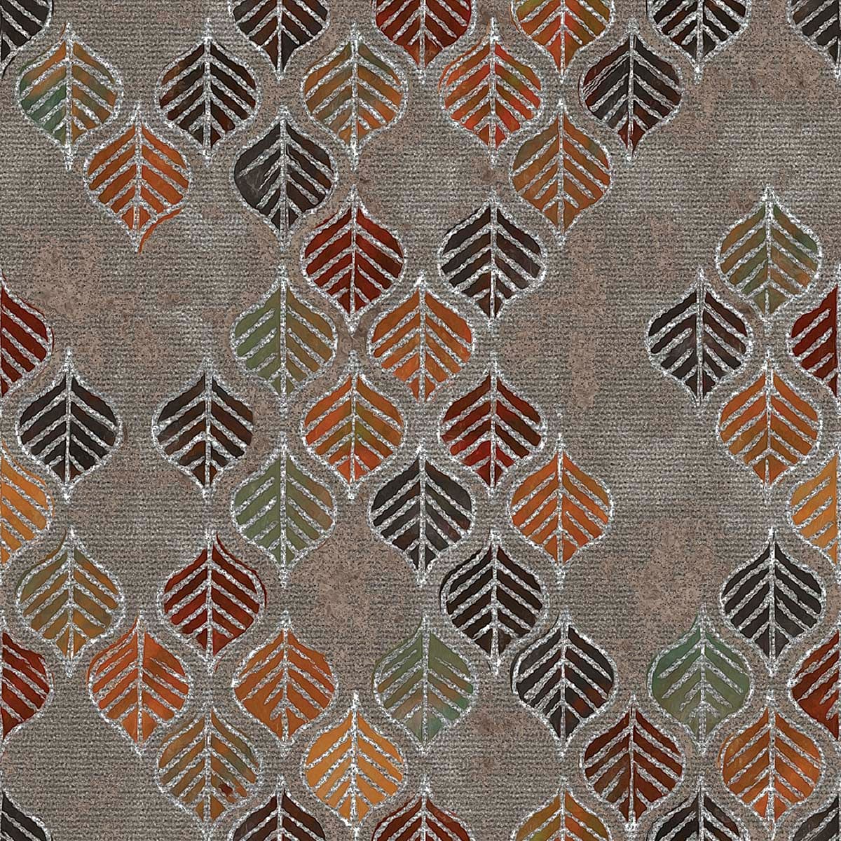 A pattern of leaves on a fabric pattern detail