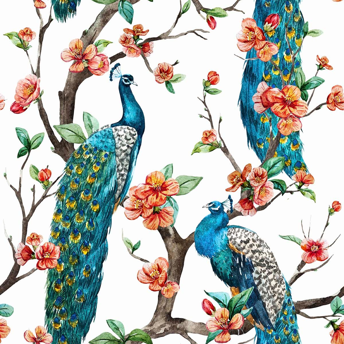 Vintage Floral Close-Up Botanical Pattern Wallpaper pattern detail