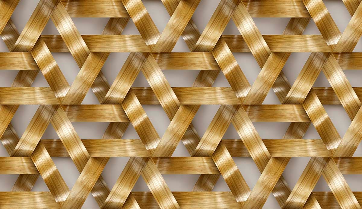 3D Pattern of Wood Strips Wallpaper pattern detail