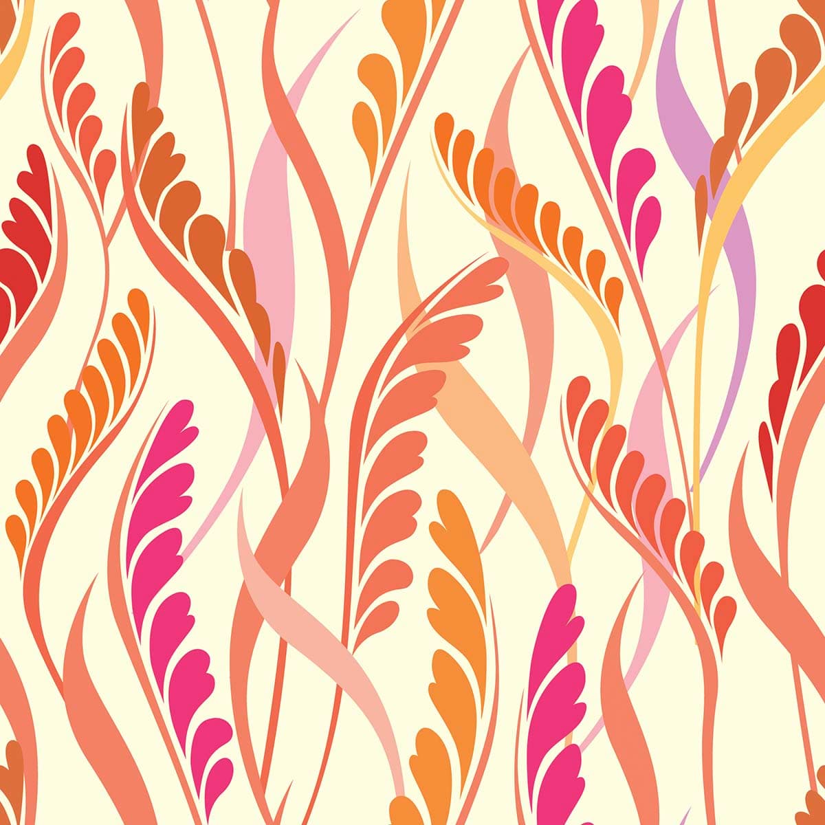 Decorative Design Colorful Leaves Wallpaper pattern detail