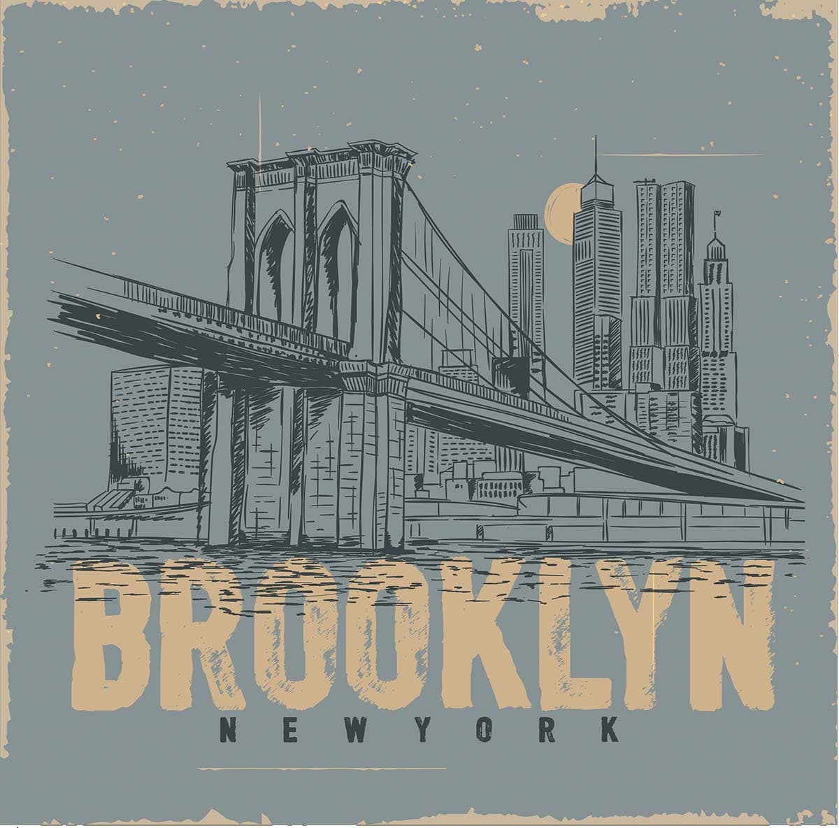 Modern City Bridge Graphic Urban Style Wallpaper pattern detail