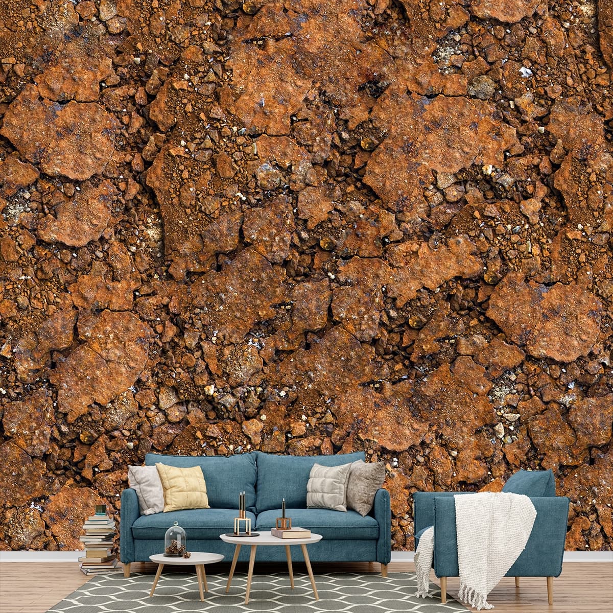 A close up of a rock shown in a room