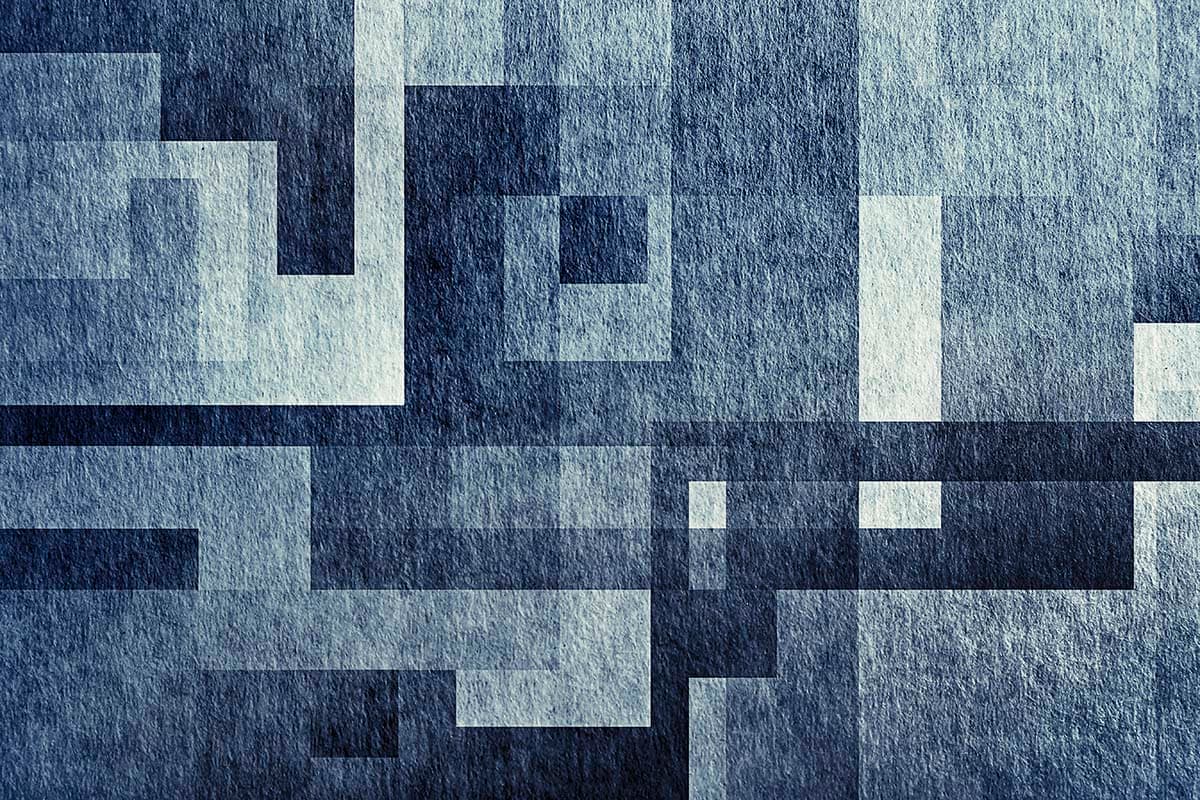Modern Blue and White Squares Geometric Pattern Wallpaper pattern detail