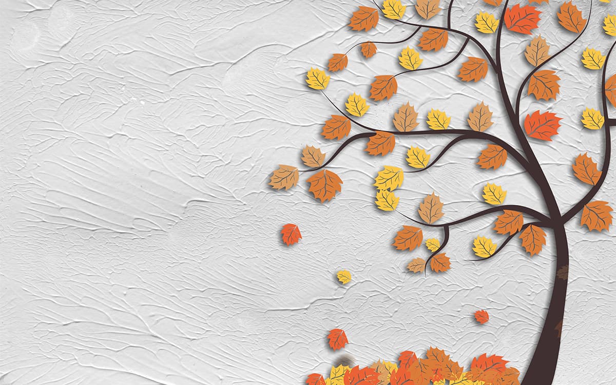 A tree with leaves on it pattern detail