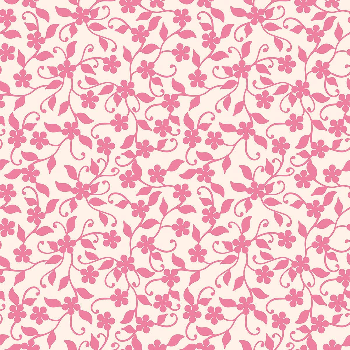 A Seamless Wallpaper of Pink Leaf and Creepers pattern detail