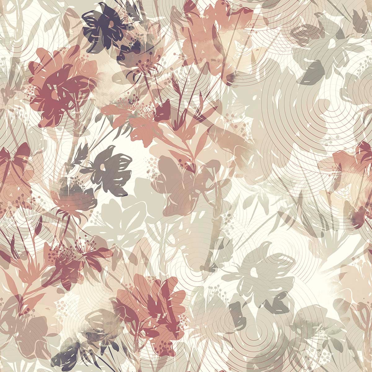 A pattern of flowers on a white background pattern detail