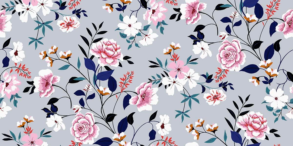 A Wallpaper of Flowers in White and Pink pattern detail