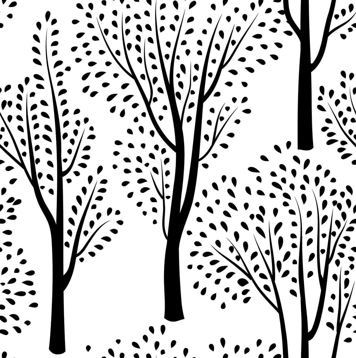 A Pattern of Black Trees Monochrome Nature Wallpaper pattern detail