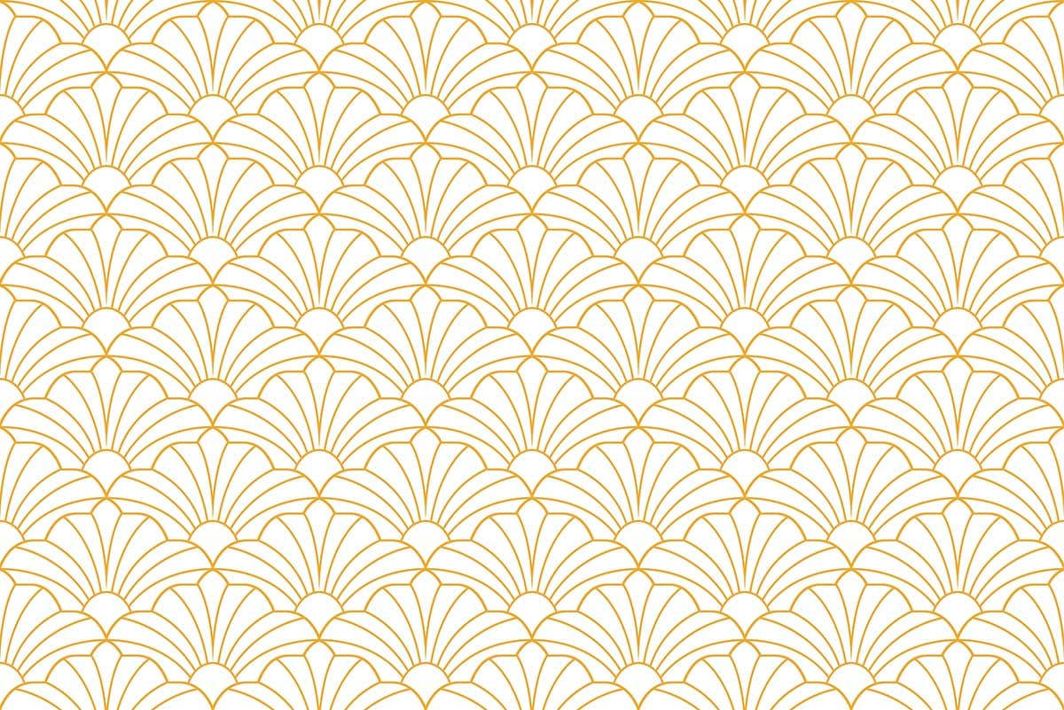 A pattern of orange and white fan shaped shapes pattern detail