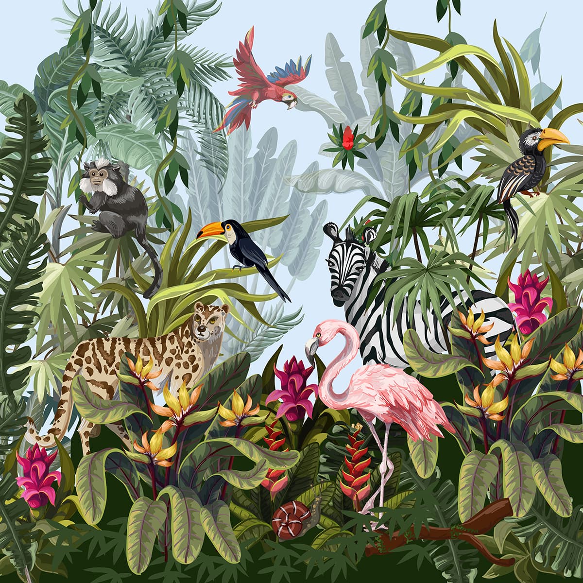 Beautiful Animals Wallpaper for Home pattern detail