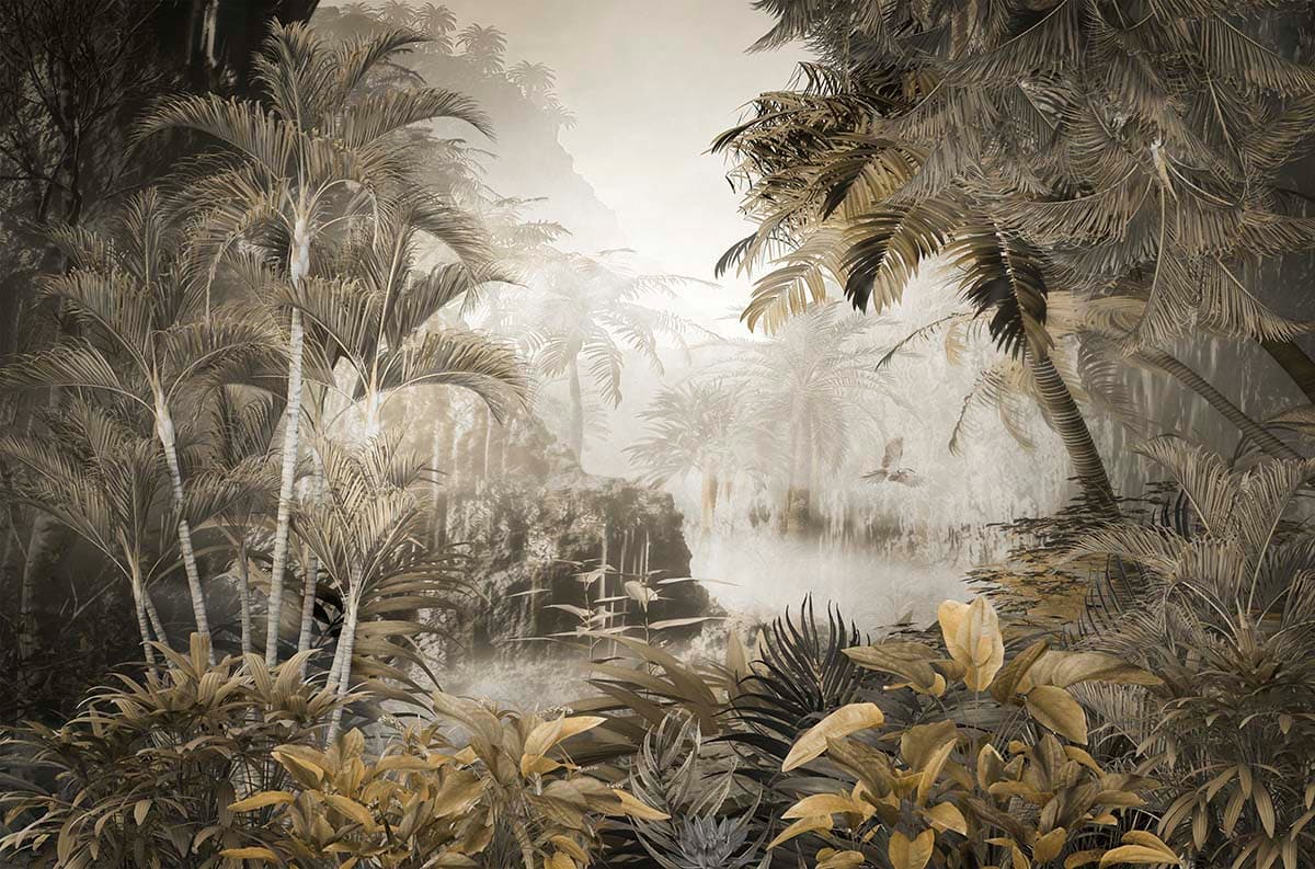 A forest with trees and plants pattern detail
