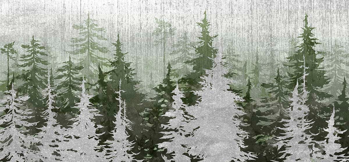 A group of trees in a forest pattern detail