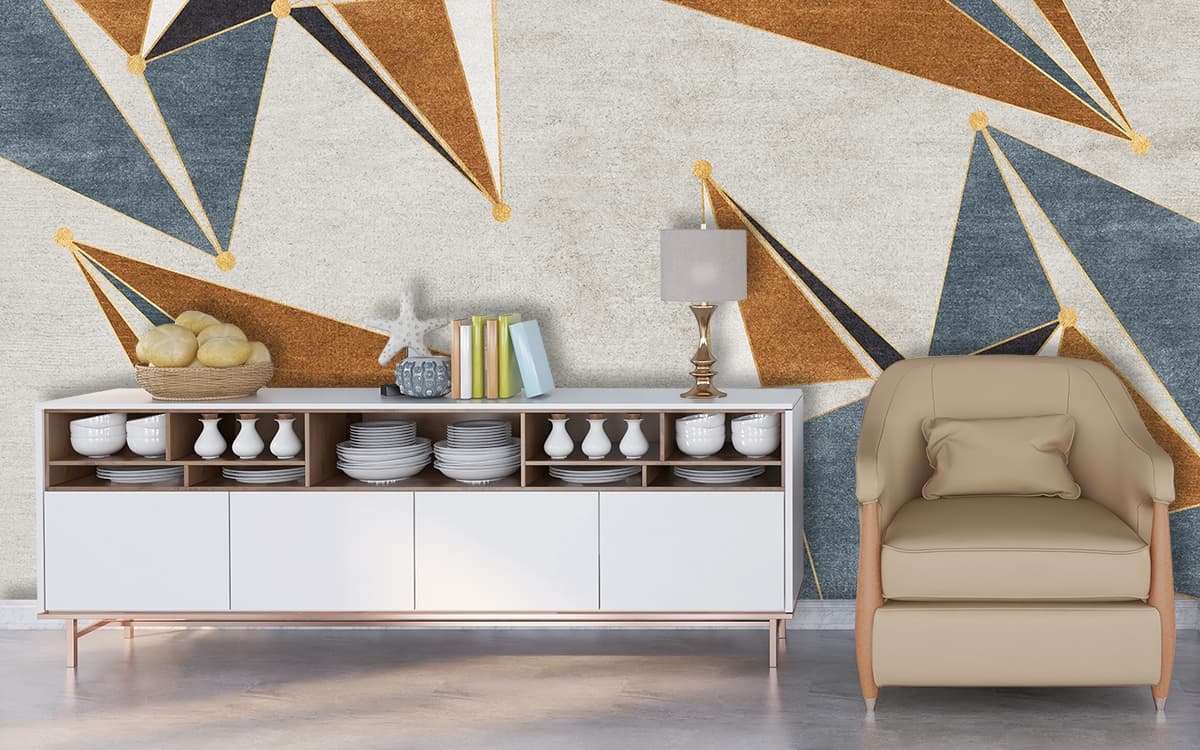 A close up of a carpet theme shown in a room