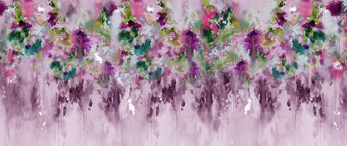 A Painting of Flowers on a White Surface pattern detail